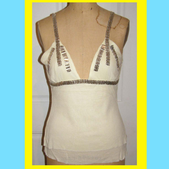 New Pegah Anvarian sequin detail tank top M 6-8 - Picture 1 of 7